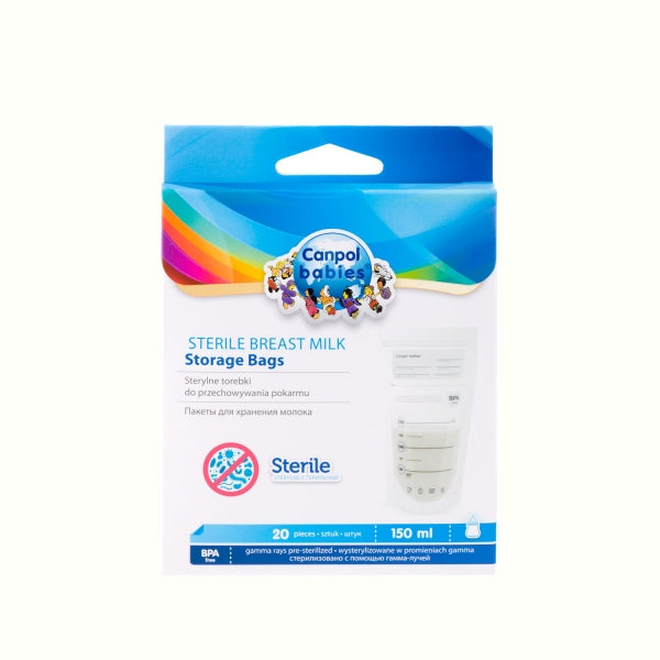 Canpol Babies Pungi Sterile Pentru Stocarea Laptelui 20 Buc (150Ml/Buc)